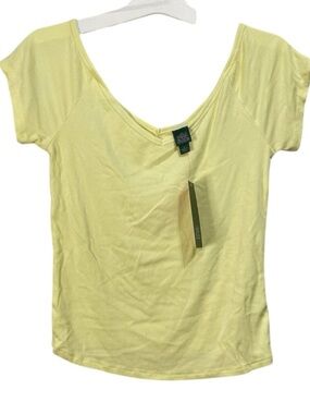 wild fable Short Sleeve Scoop Neck Top - Light Yellow